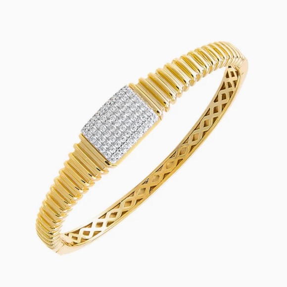 New Pave Square Bangle Bracelet Gorg! ❤️❤️❤️❤️❤️ - Picture 2 of 7